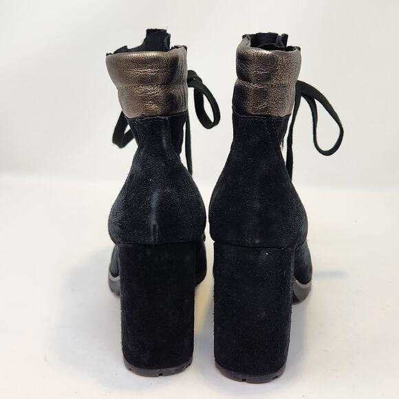 Sam Edelman Womens Carolena Black Suede Biker Lace Up Boots Booties Size 8.5 M - Picture 6 of 9